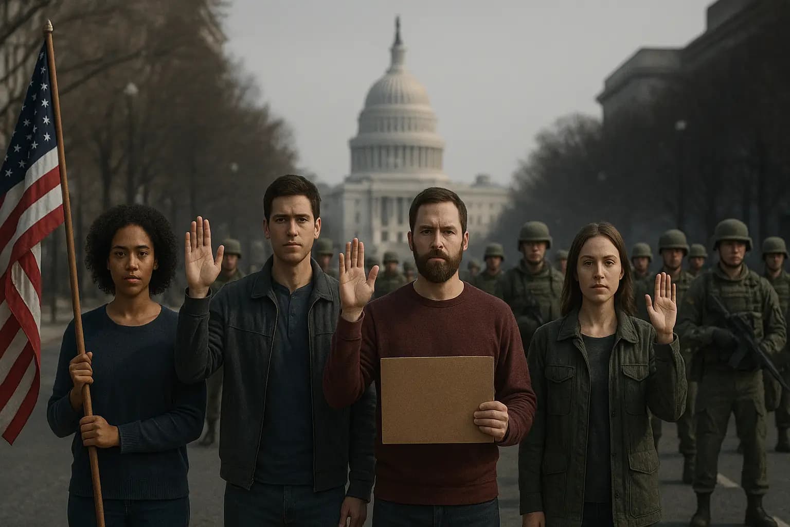 White House Deploys National Guard and Takes Control of Washington Police in Early Move to Contain Pro Democracy Protests in the Capital